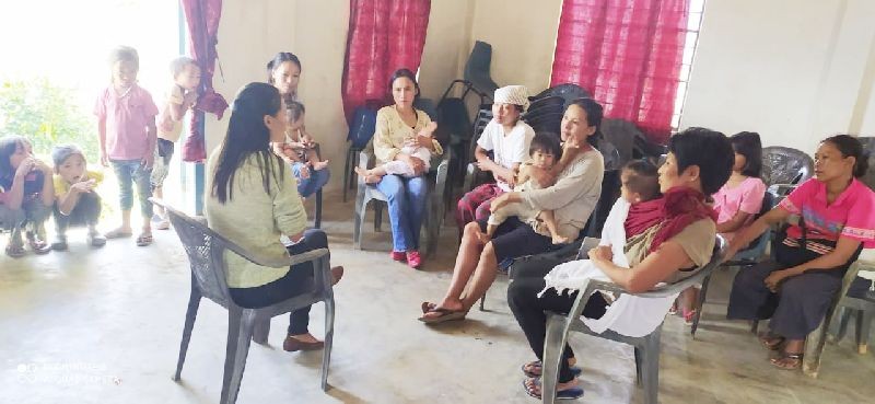 One of the IEC team sensitizing the lactating women during the awareness activity held on October 12. (Photo Courtesy : CMO office Phek)